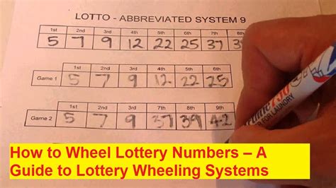 5 number lottery wheeling systems.
